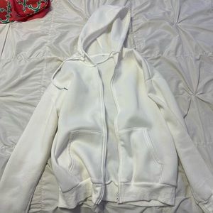 WHITE FULL ZIP JACKET